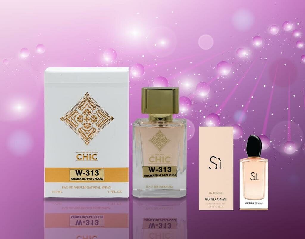 Парфюм тренд 2024 года женский Стойкий парфюм Chic W-313 Aromatic Patchouli edp for women 50 ml. (G.Armani Si e